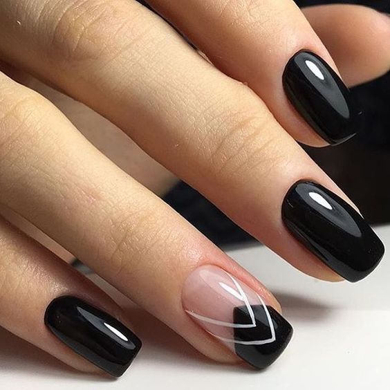 Stylish black manicure